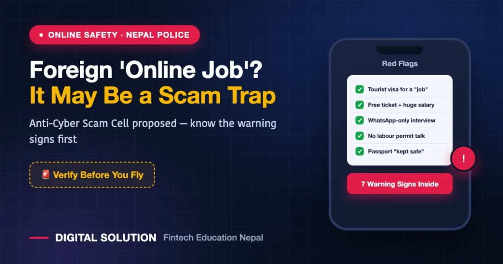 Online job scam trafficking warning signs for Nepalis offered foreign jobs through social media ads