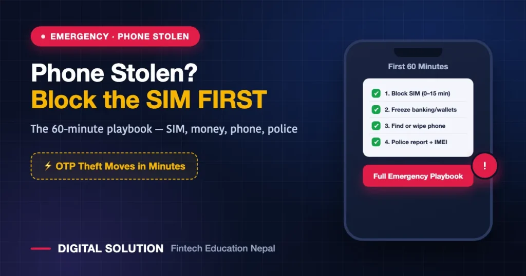 Phone lost or stolen in Nepal emergency checklist block SIM freeze banking and report