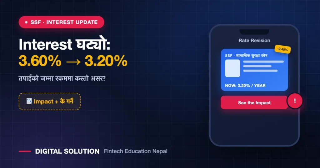 SSF interest rate cut from 3.60 to 3.20 percent impact on contributor balance Nepal
