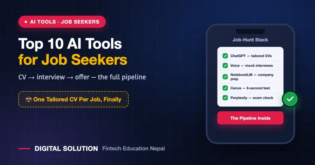 Top 10 AI tools for job seekers in Nepal covering CV interviews and job research