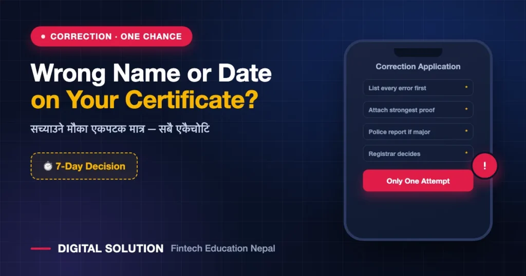 How to correct birth certificate details in Nepal one-time correction