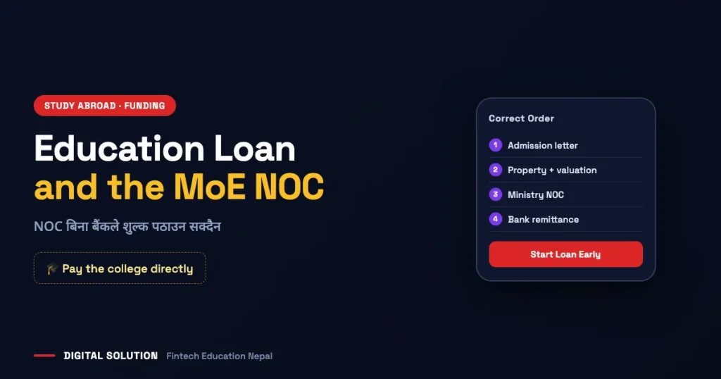 Education loan and Ministry of Education NOC for studying abroad from Nepal