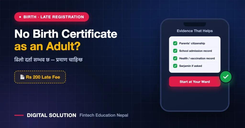 Late birth registration for adults in Nepal with evidence