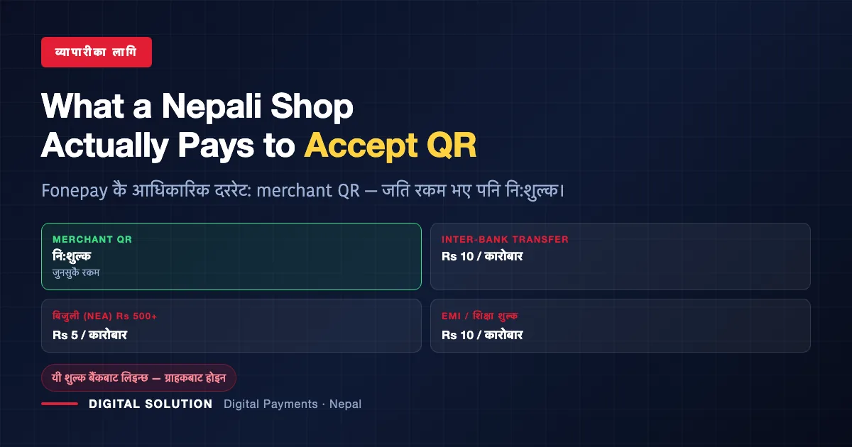 What a Nepali shop pays to accept QR payments — Fonepay official fees