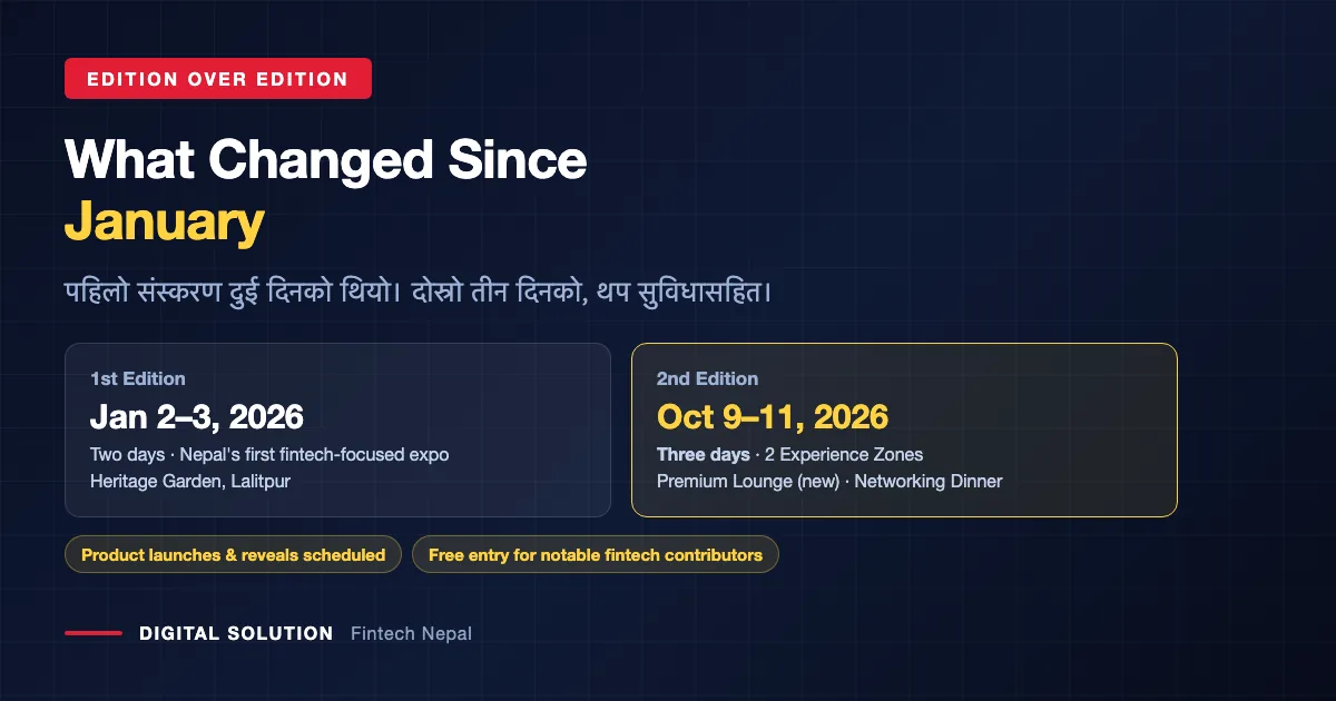 Nepal Fintech Expo first edition January 2026 compared with second edition October 2026