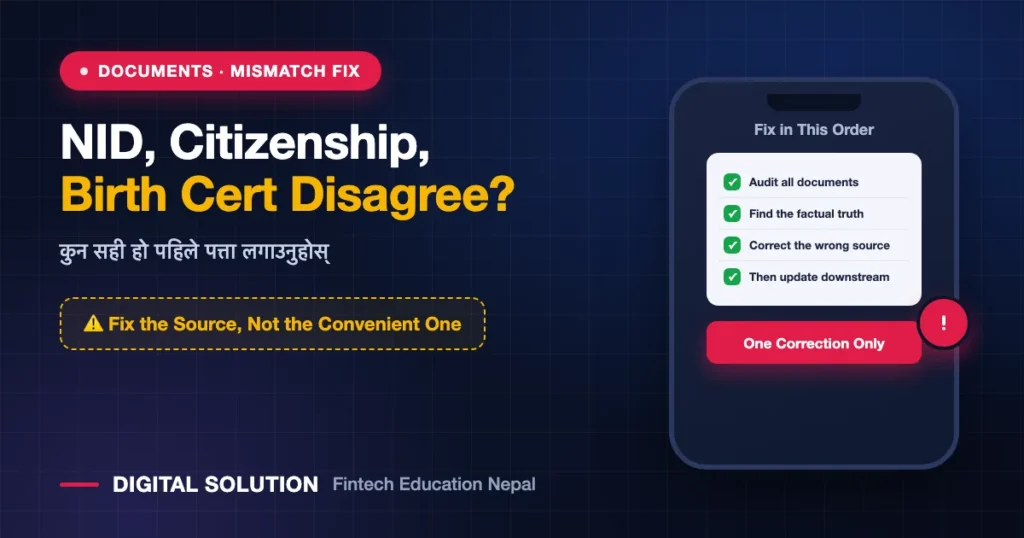 Fixing mismatch between National ID citizenship and birth certificate in Nepal