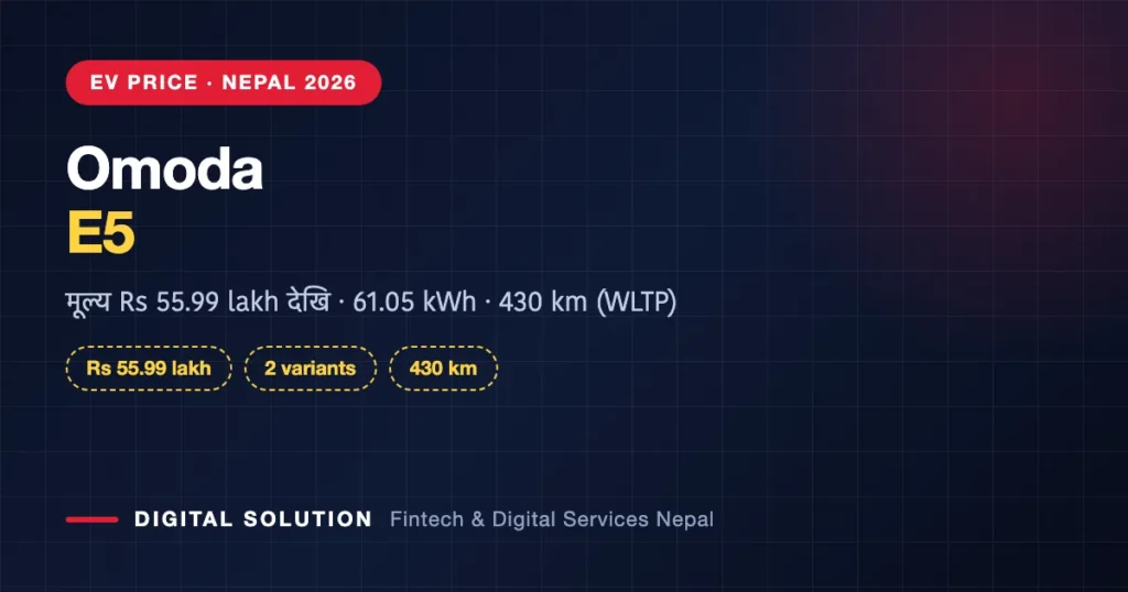Omoda E5 price in Nepal — variants, battery and range at a glance