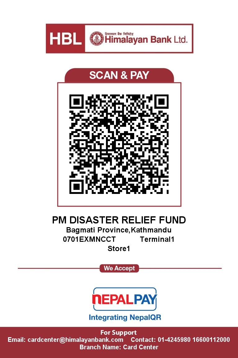 Official NEPALPAY QR via Himalayan Bank for the PM Disaster Relief Fund